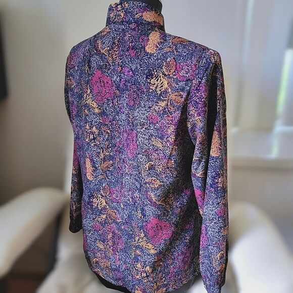 Vtg 90s multicolour snakeskin print button-down blouse - Picture 3 of 15